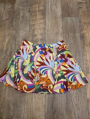 Alden Adair Tiger  Monkey Print Skort  Sz Small Euc